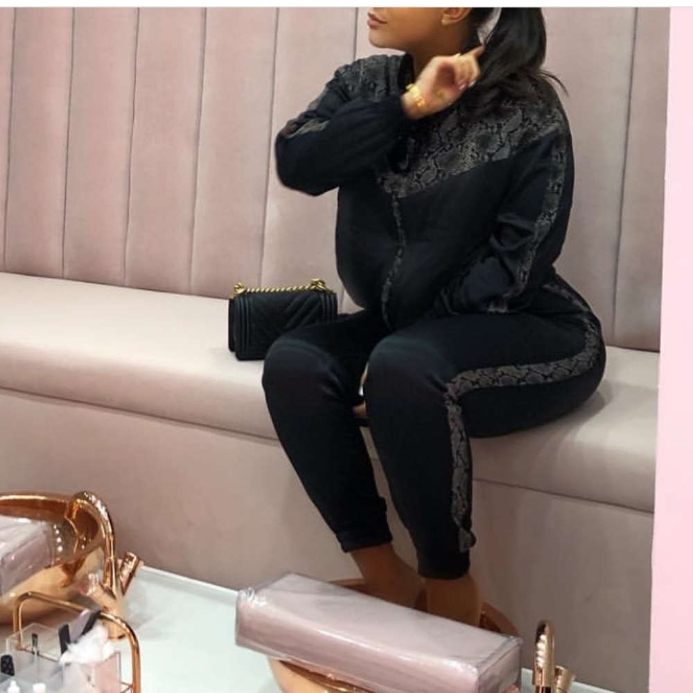 Zara Satin Snakeskin Joggers